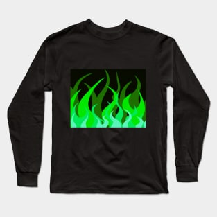 Green Flames Long Sleeve T-Shirt